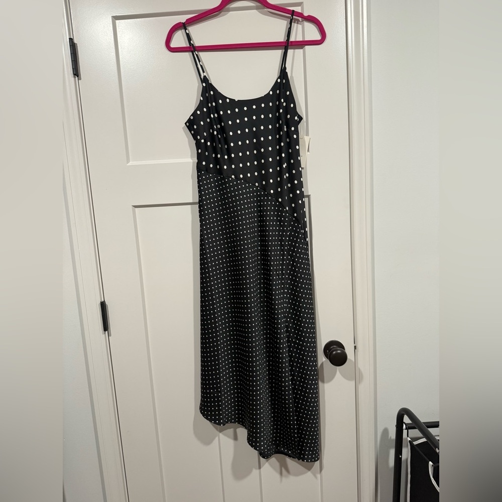 a new day Black and White Asymmetrical Dress